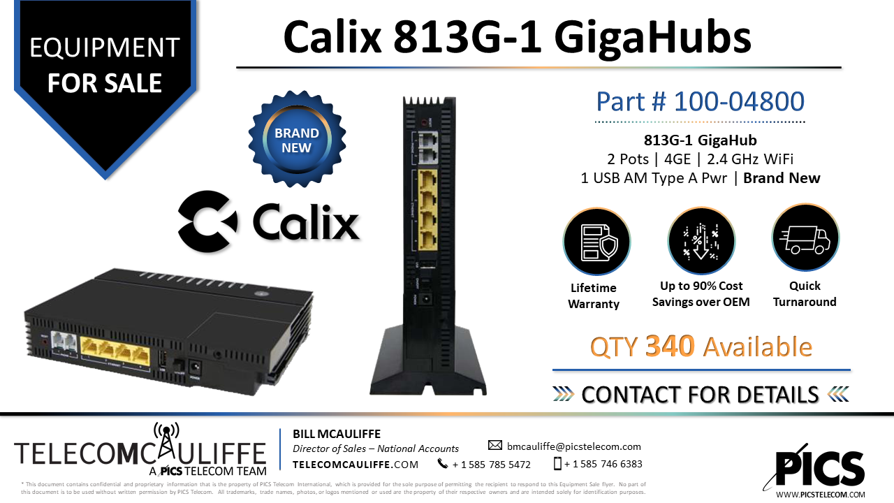 TELCOMCAULIFFE_PICS-TELECOM_For Sale- Calix-813G-1 GigaCenters -100-04800