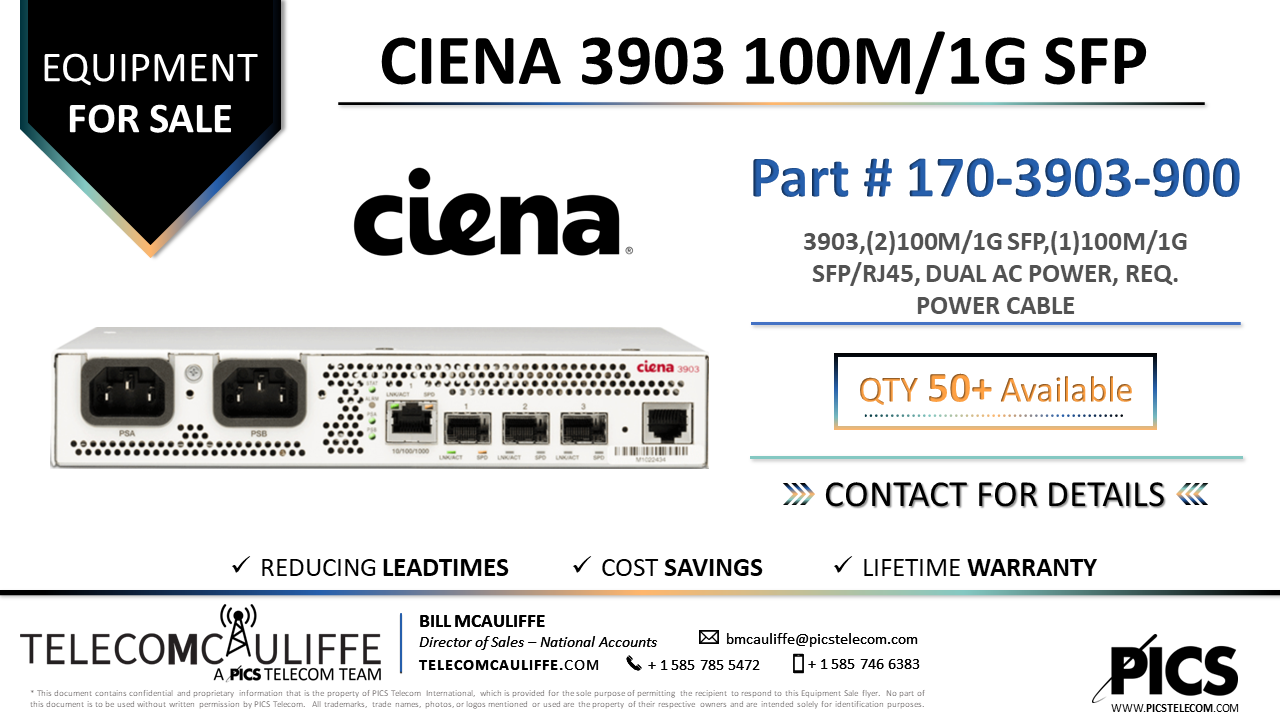 TELECOMCAULIFFE_PICS TELECOM_For Sale_Ciena-3903-100M-1G SFP-170-3903-900