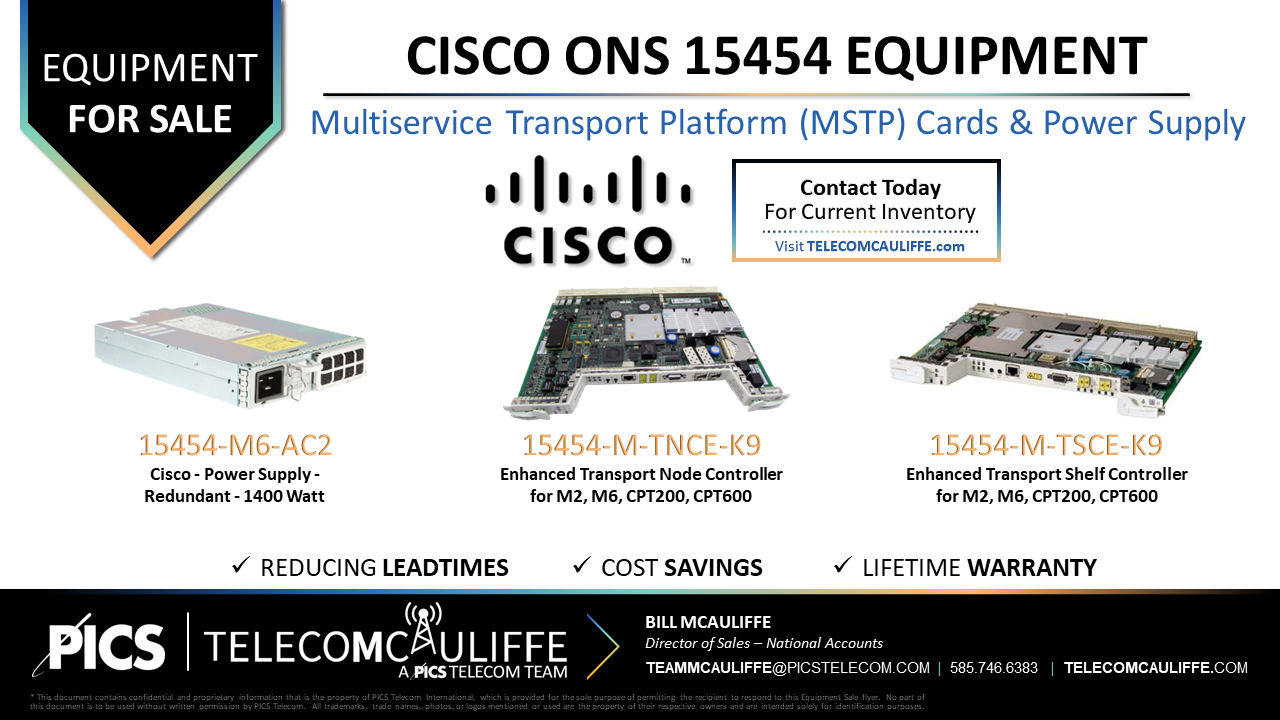 TELECOMCAULIFFE_PICS TELECOM_For Sale_Cisco-NCS2K-CISCO ONS 15454 EQUIPMENT